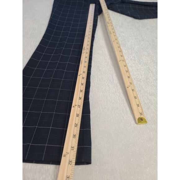 New York & Company stretch women's pants Navy white & blue plaid Size 2 Academia - Picture 6 of 8